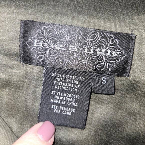 Live a little Green Jacket, Size Small, roll tab sleeves - Picture 7 of 9